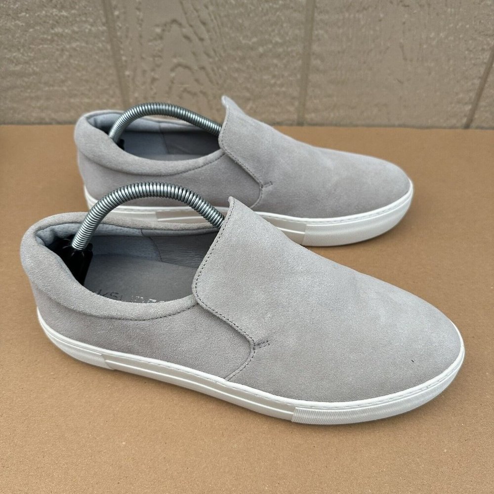 J/Slides NYC Women's Gray Suede Leather Slip on Sneaker Shoes Size 11